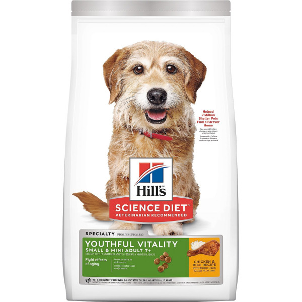 Hill's Youthful Vitality Adult 7+ Chicken & Rice Recipe Dog Food(Small and Mini ) 高齡犬7+年輕活力雞肉+米配方(小型犬) 12.5lbs